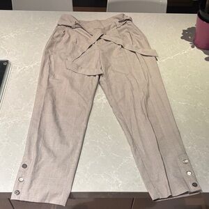 Dynamite Beige Checkered Ankle Pants